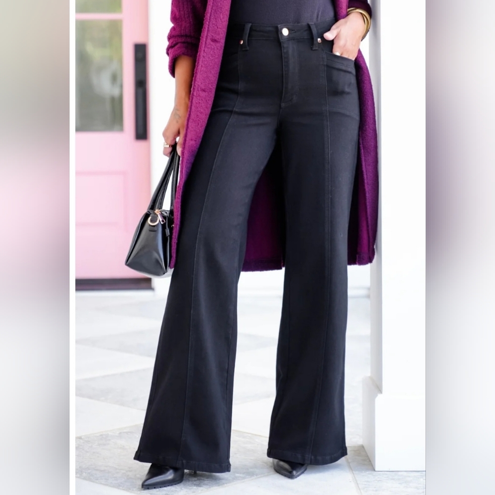 Judy Blue Retro Wide Black Jeans